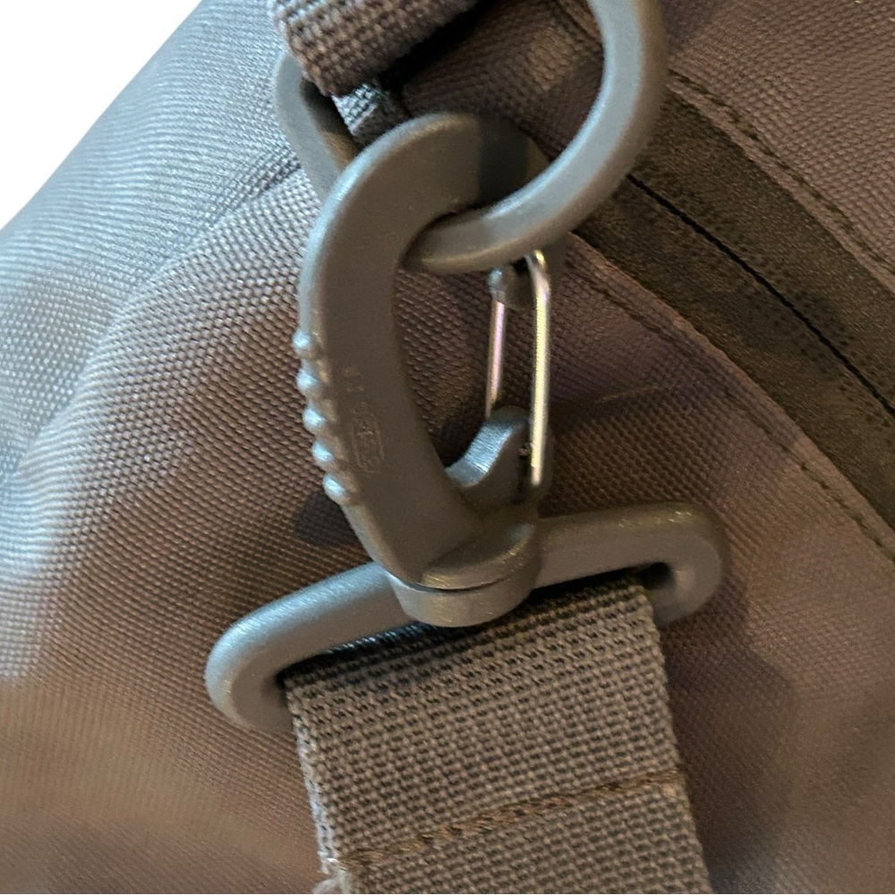 REI Dark Olive Canvas Collapsible Duffel Bag with Brown Straps - Picture 8 of 8